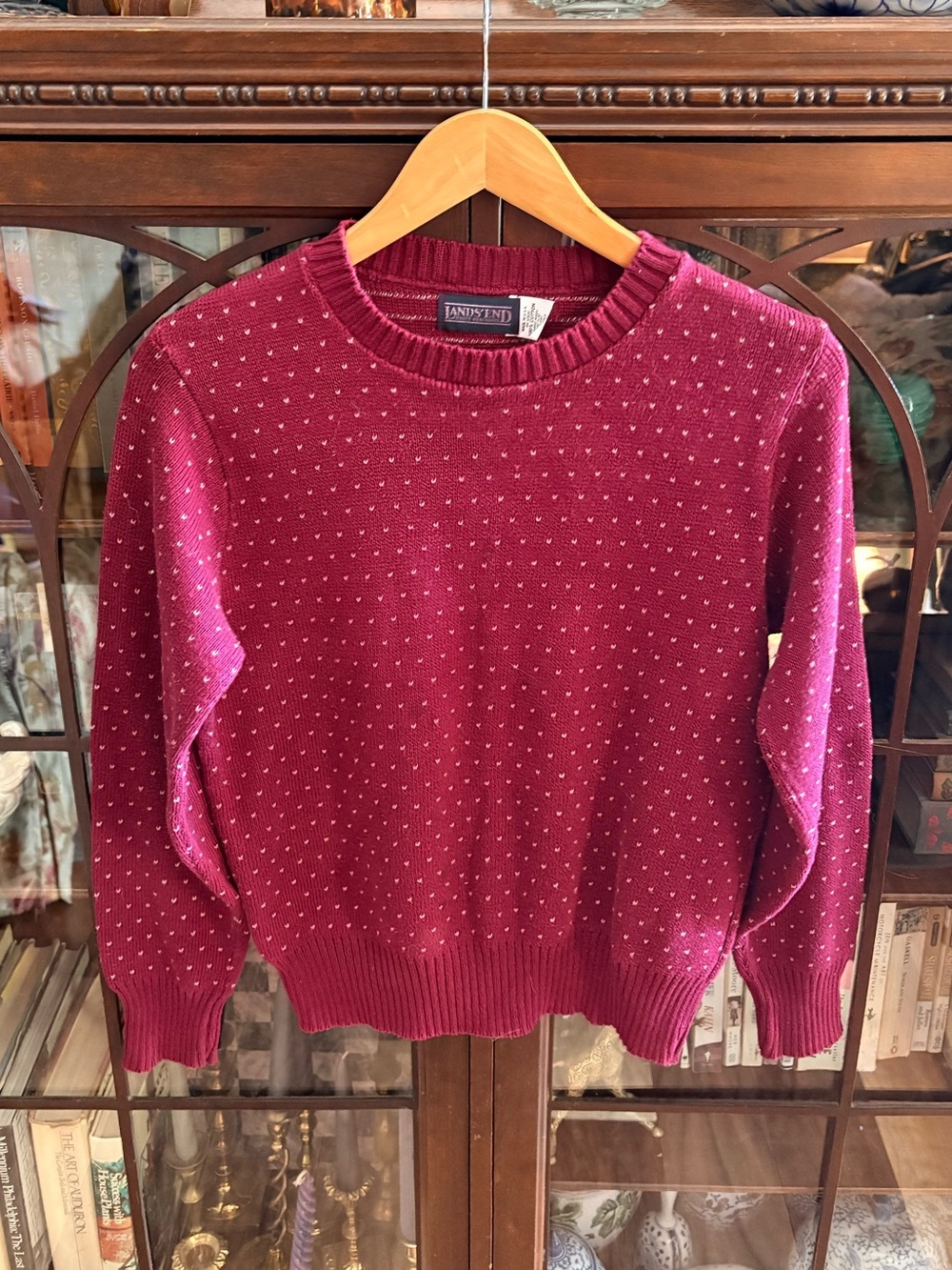 Lands’ End Women’s Vintage Cotton Crewneck Sweater Natural Fibers